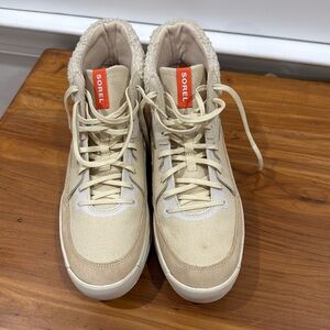 Sorel Women's Cream High-Top Sneakers size 10